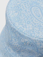 Light Blue Tonal Paisley Reversible Bucket Hat