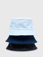 Light Blue Tonal Paisley Reversible Bucket Hat
