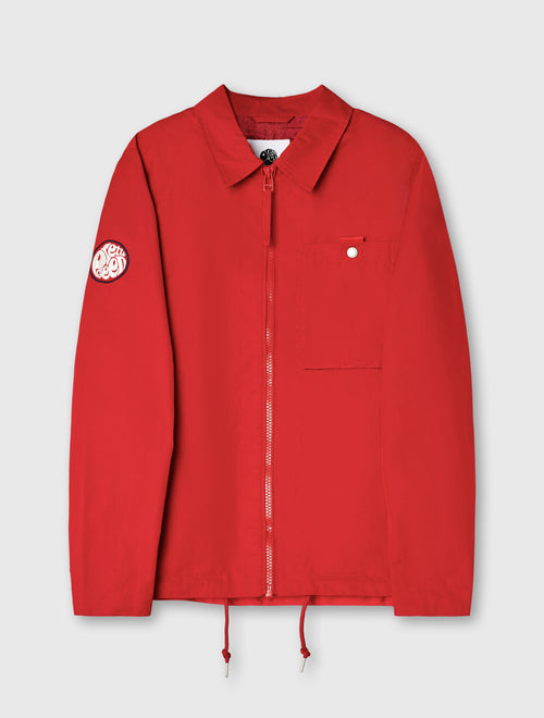 Red Nylon Overshirt