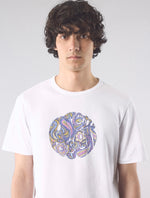 White Festival Paisley Print Logo T-shirt