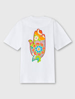 White Avalon Print Oversized T-shirt