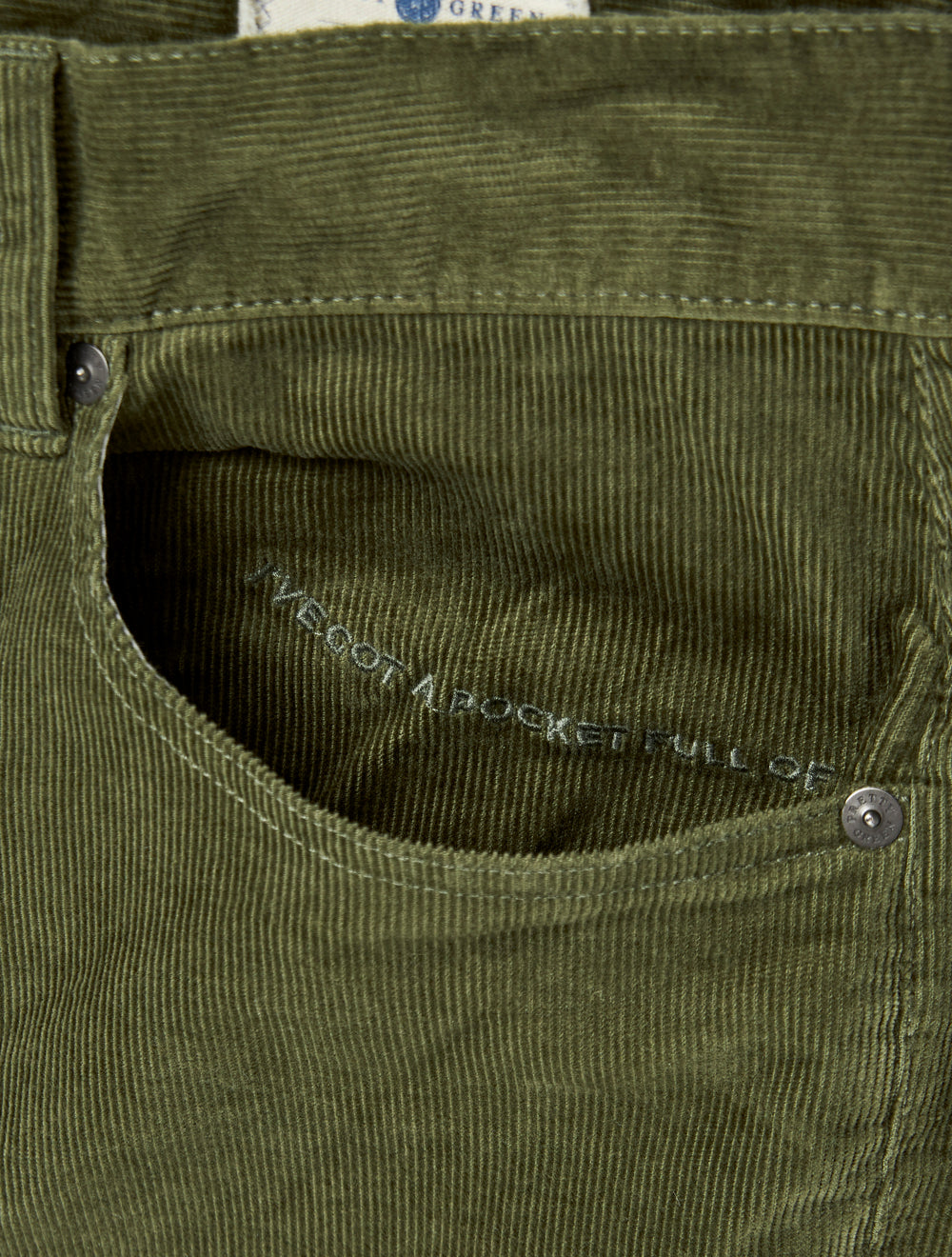 Khaki Straight Fit Cords
