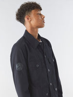 Black Felps Garment Dyed Overshirt