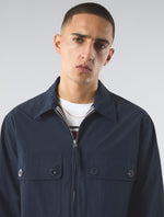 Navy Live Forever Zip Up Overshirt