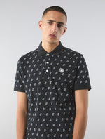 Black Maddox Paisley Motif Polo