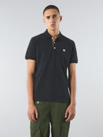 Black Prestleigh Floral Placket Polo