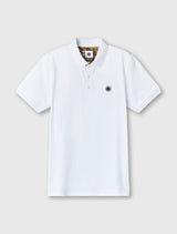 White Prestleigh Floral Placket Polo