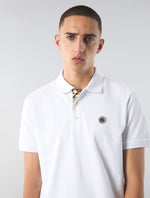 White Prestleigh Floral Placket Polo