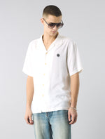 White Islington Cuban Collar Short Sleeve Shirt
