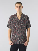 Black Feltham Paisley Short Sleeve Shirt