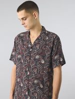Black Feltham Paisley Short Sleeve Shirt