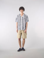 Navy Marshall Stripe Paisley Short Sleeve Shirt