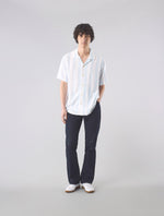 Blue Marshall Stripe Paisley Short Sleeve Shirt