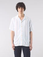 Blue Marshall Stripe Paisley Short Sleeve Shirt