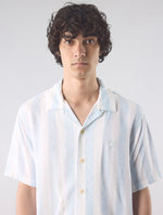 Blue Marshall Stripe Paisley Short Sleeve Shirt