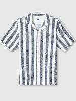 Navy Marshall Stripe Paisley Short Sleeve Shirt