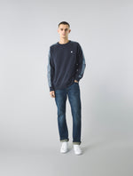 Navy Eclipse Paisley Tape Crew Sweat