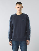 Navy Eclipse Paisley Tape Crew Sweat
