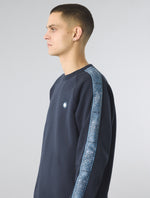 Navy Eclipse Paisley Tape Crew Sweat