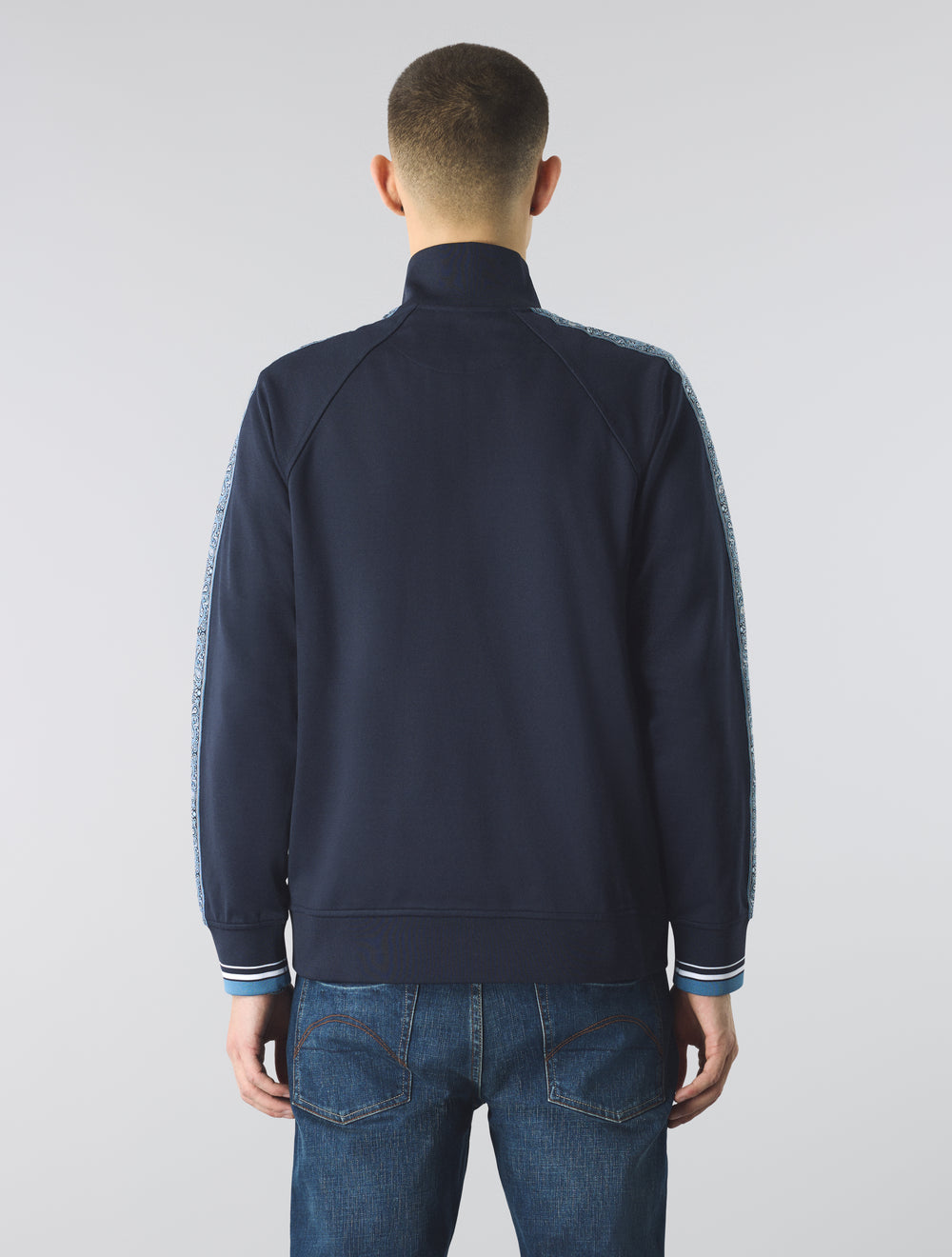 Navy Eclipse Paisley Tape Track Top