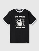 Black She Bangs The Drums Graphic T-Shirt