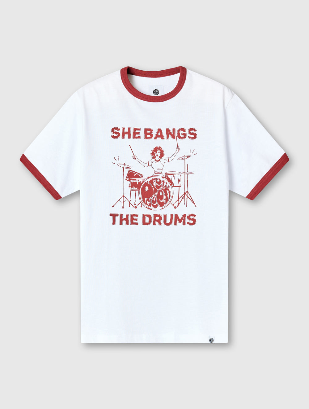 White She Bangs The Drums Graphic T-Shirt