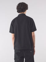 Black Stamford Cuban Collar Short Sleeve Shirt