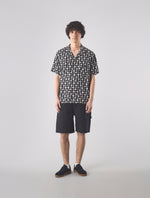 Black Bauhaus Cuban Collar Short Sleeve Shirt
