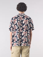 Navy Longford Cuban Collar Short Sleeve Shirt