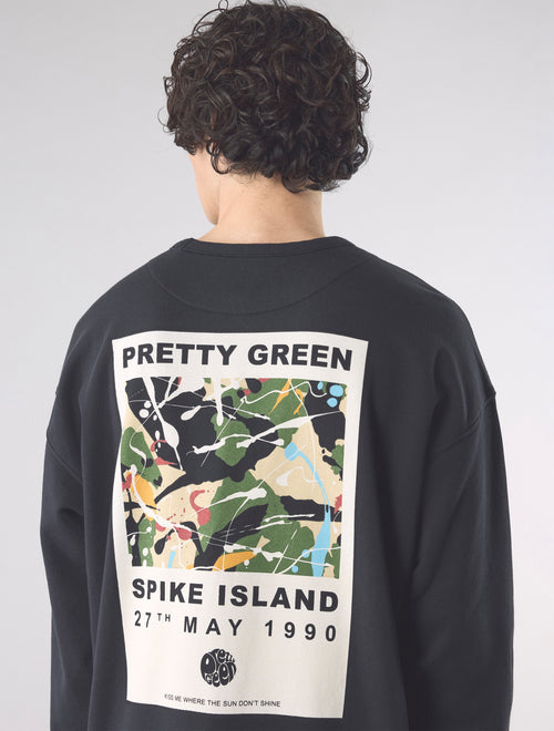 Black Spike Island Crew Sweat