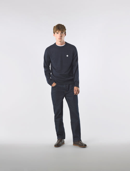 Navy Merino Blend Crew