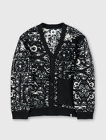 Black Patchwork Paisley Cardigan