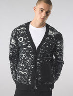 Black Patchwork Paisley Cardigan