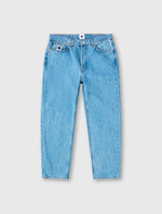 Blue Parthian Straight Fit Laser Etched Paisley Jeans