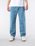 Blue Parthian Straight Fit Laser Etched Paisley Jeans