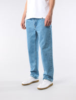 Blue Parthian Straight Fit Laser Etched Paisley Jeans