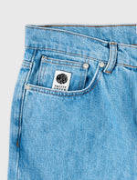 Blue Parthian Straight Fit Laser Etched Paisley Jeans