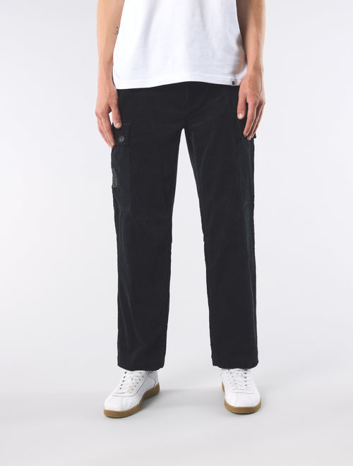 Black Dalmorton Cord Cargo Pants