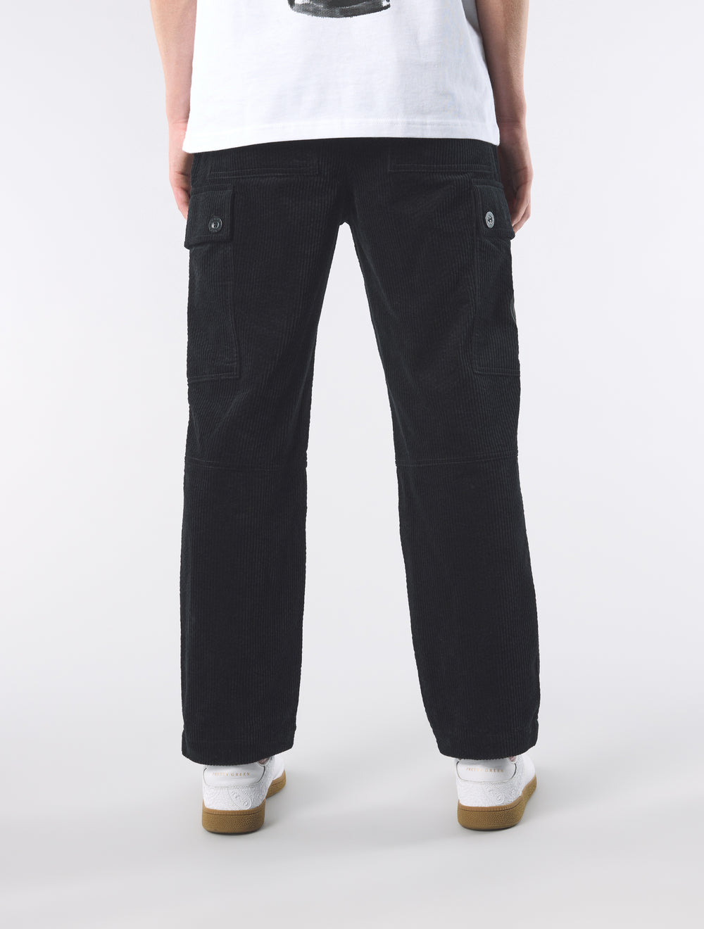 Black Dalmorton Cord Cargo Pants