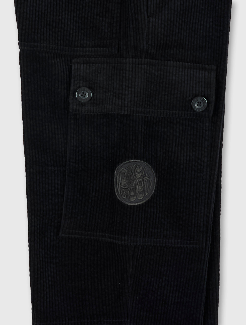 Black Dalmorton Cord Cargo Pants