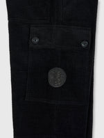 Black Dalmorton Cord Cargo Pants
