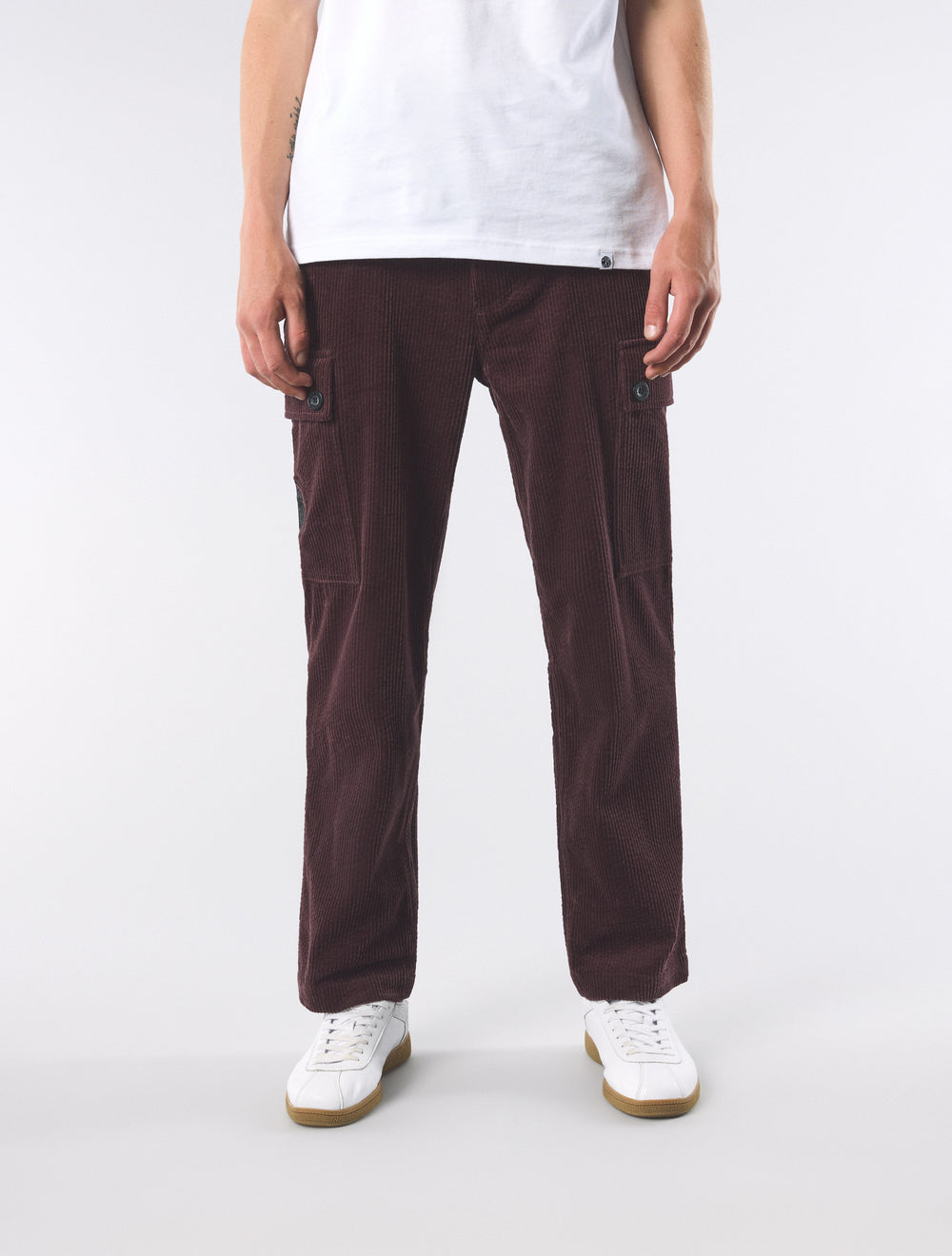 Burgundy Dalmorton Cord Cargo Pants