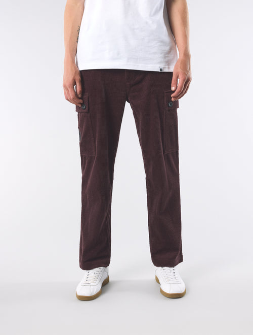 Burgundy Dalmorton Cord Cargo Pants