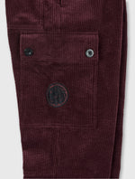 Burgundy Dalmorton Cord Cargo Pants