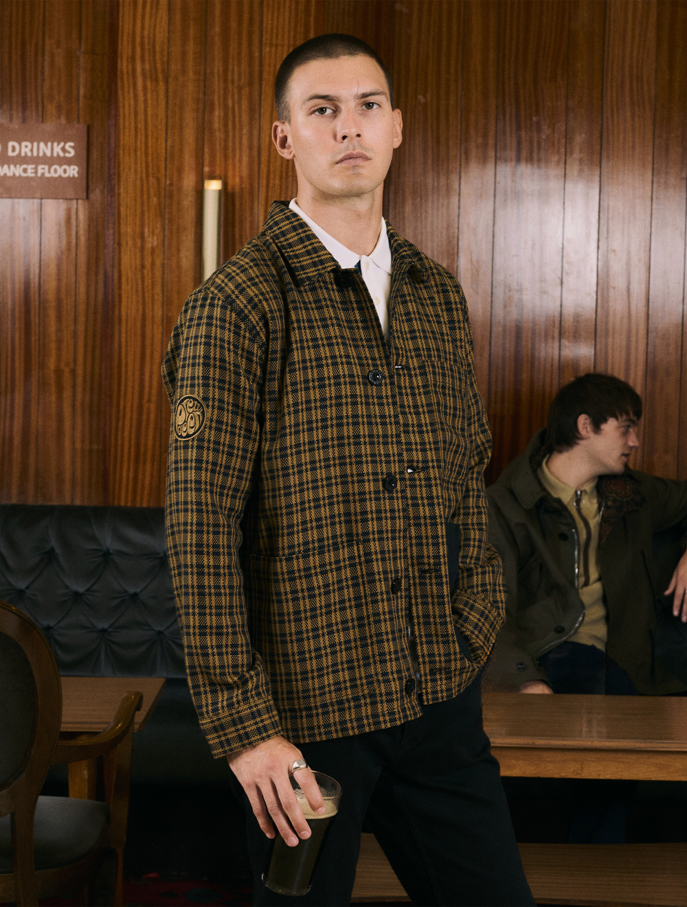 Black Whitworth Check Overshirt