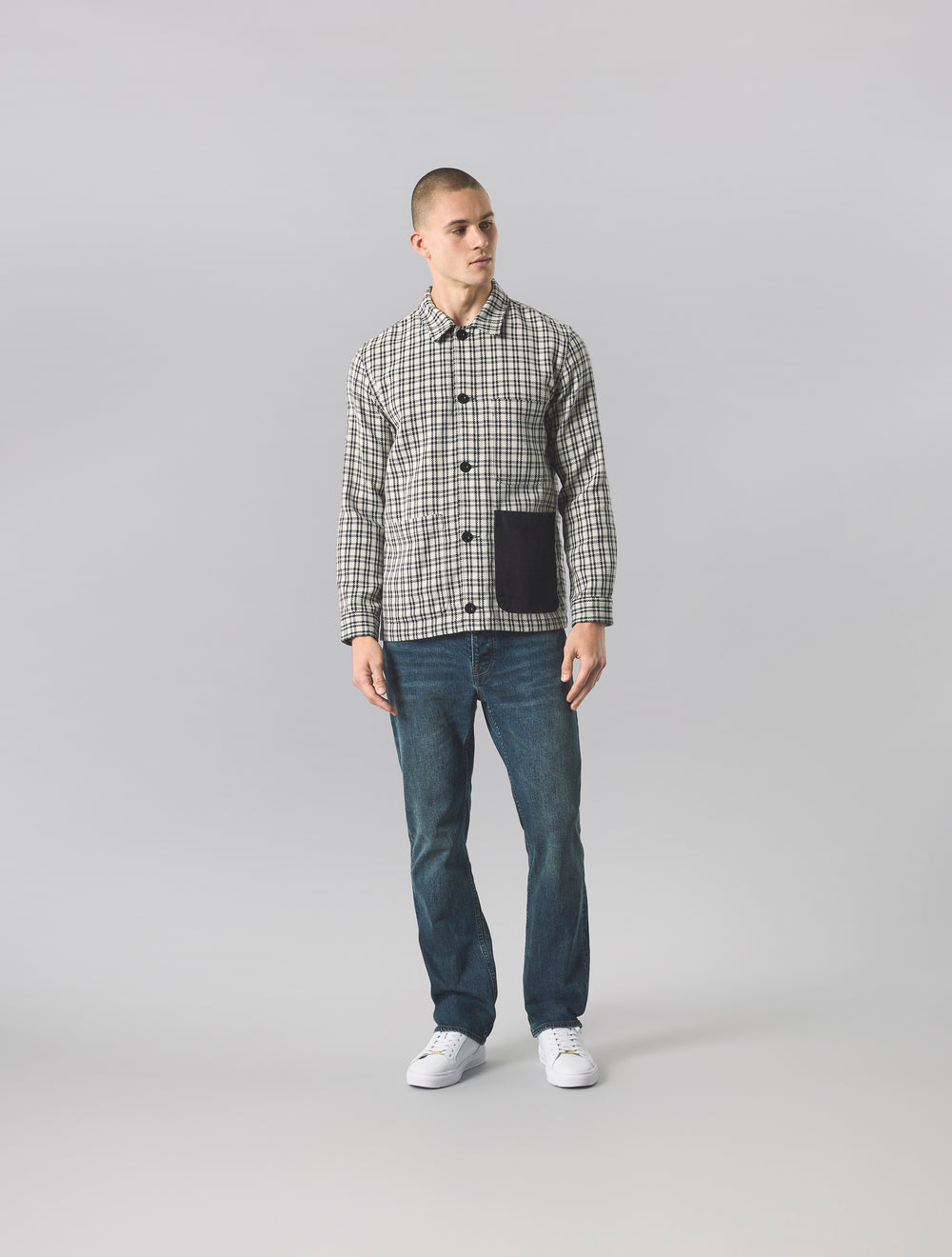 Stone Whitworth Check Overshirt