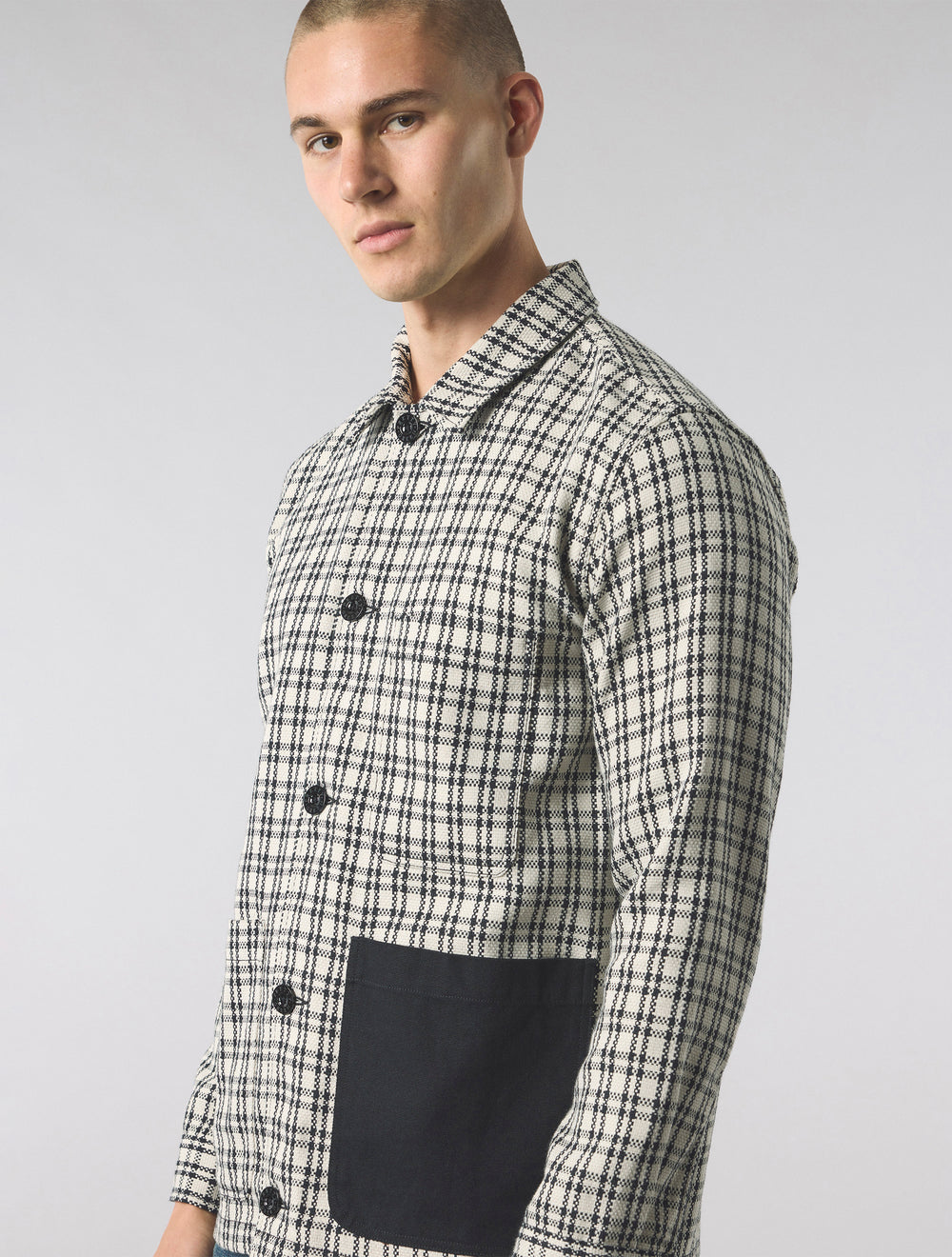 Stone Whitworth Check Overshirt