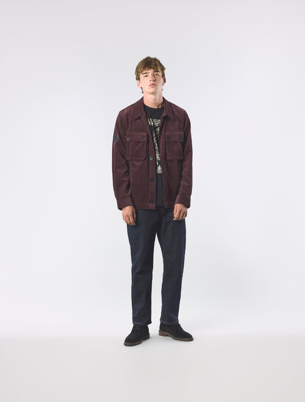 Burgundy Dalmorton Cord Overshirt