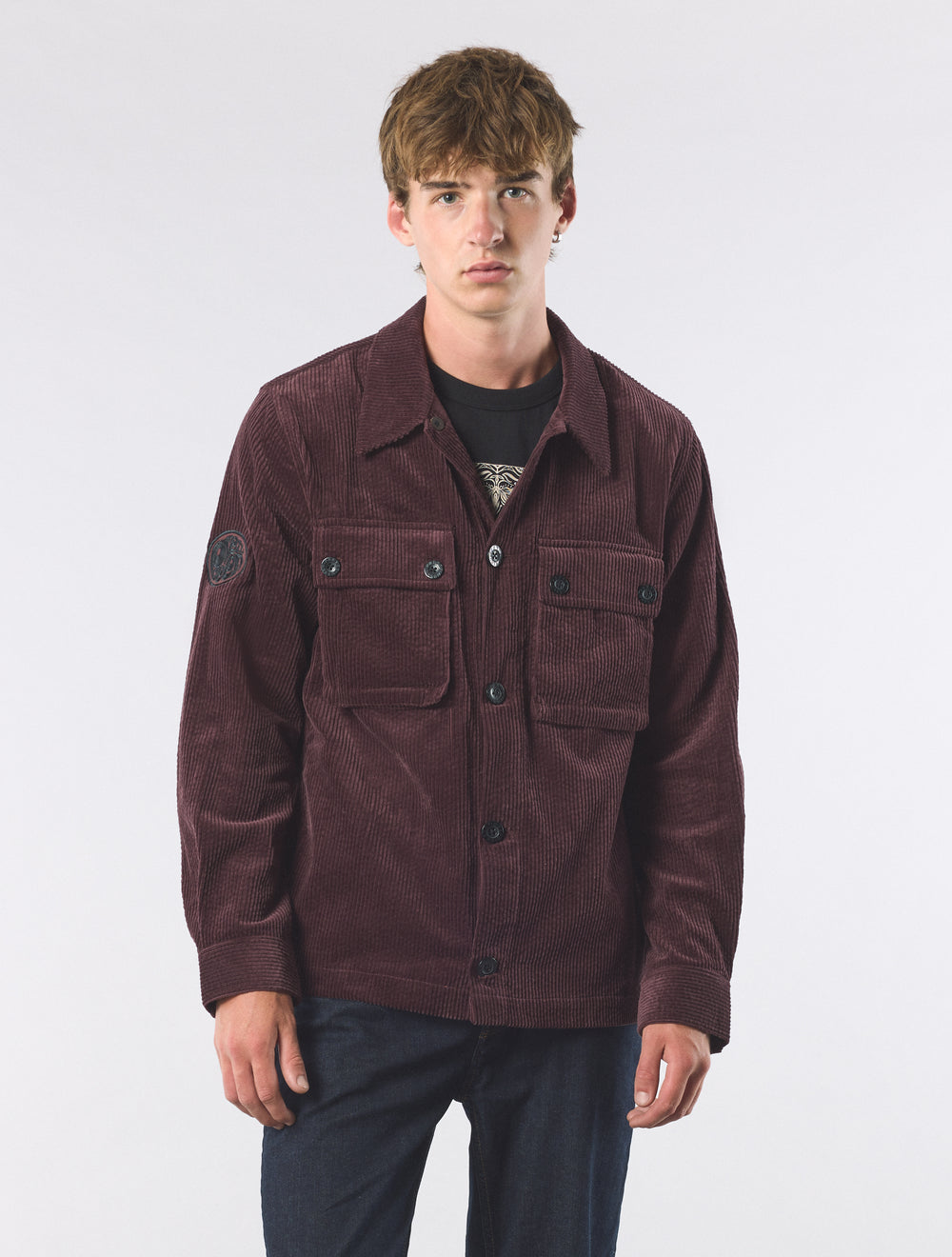 Burgundy Dalmorton Cord Overshirt