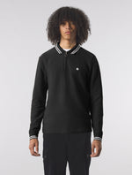 Black Garswood Long Sleeve Zip Polo